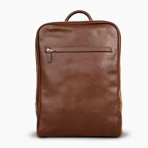 Elegant Tan Leather Men's Backpack